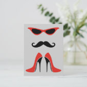 Der perfekte Look in Schwarz & Rot Postkarte (Stehend Vorderseite)