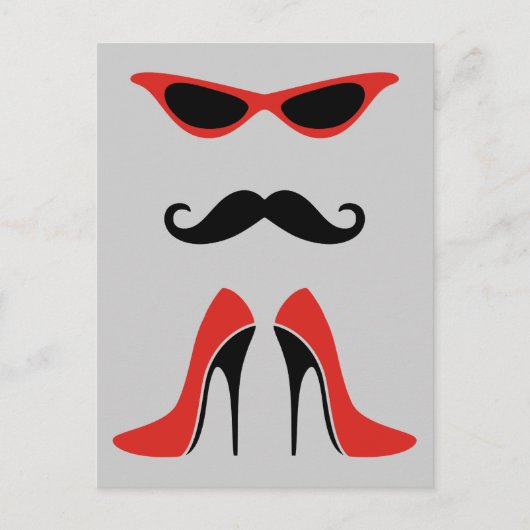 Der perfekte Look in Schwarz & Rot Postkarte (Vorderseite)