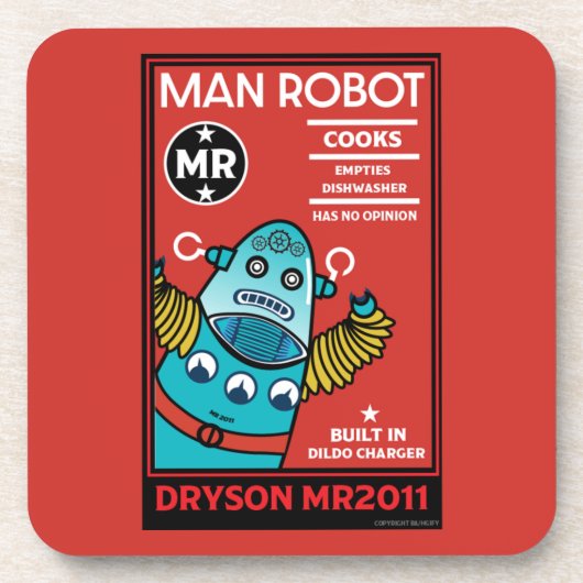Der perfekte Mann Robot Getränkeuntersetzer (Vorderseite)