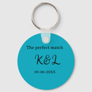 Der perfekte Match-Couple-Name-Buchstabe-Datum-bla Schlüsselanhänger