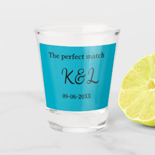 Der perfekte Match-Couple-Name-Buchstabe-Datum-bla Schnapsglas