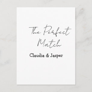 Der perfekte Match-Name einfaches Paar Hochzeit Postkarte
