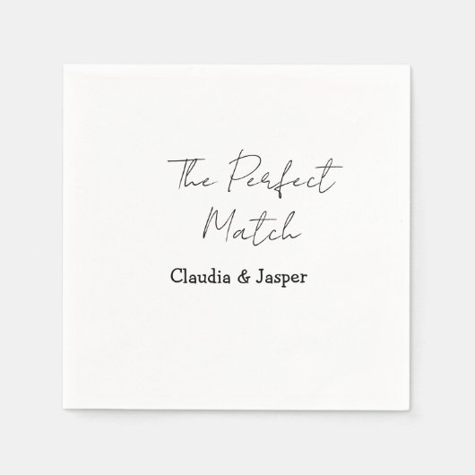 Der perfekte Match-Name einfaches Paar Hochzeit Serviette (Vorderseite)