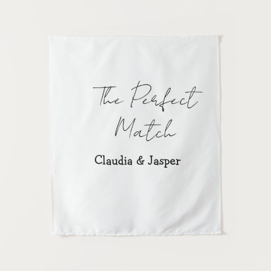 Der perfekte Match-Name einfaches Paar Hochzeit Wandteppich (Vorderseite)