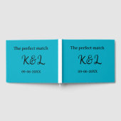 Der perfekte Match-Paar-Name-Buchstabe-Datum Blau  Gästebuch (Voll)