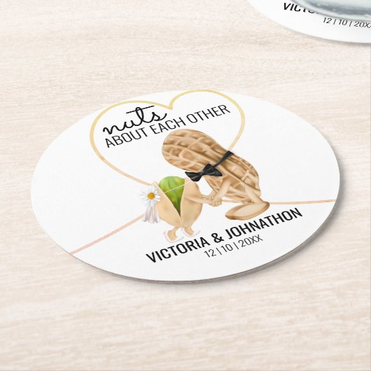 Der perfekte Mix aus Nuts Funny | Hochzeitsfeier L Runder Pappuntersetzer (Angewinkelt)