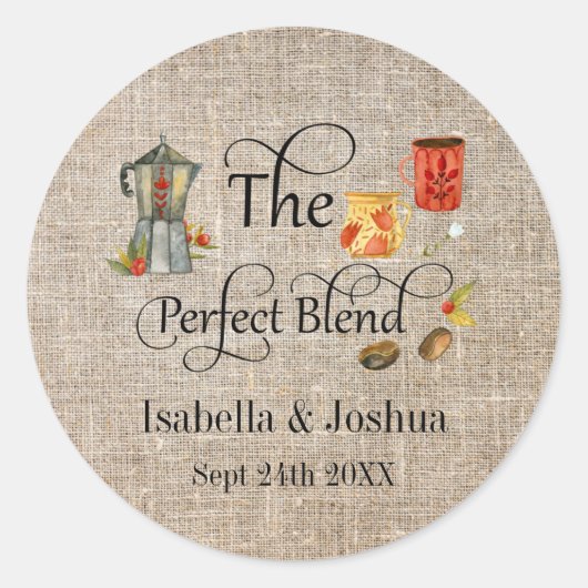 Der perfekte Mix aus rustikalem Whimsikaffee Runder Aufkleber (Vorderseite)