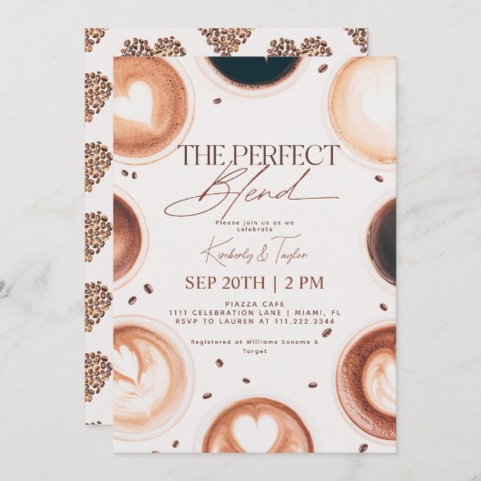 Der perfekte Polterabend für Kaffeepausen Einladung (Vorne/Hinten)