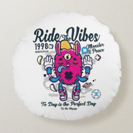 Der perfekte Tag, um glücklich zu sein | Witziges  Rundes Kissen