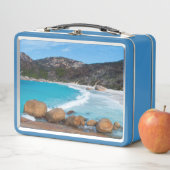 Der perfekte, weißer Strand und das blaue Meer Metall Brotdose (Beispiel)