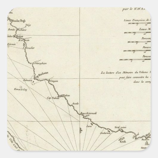 Der Persische Golf Quadratischer Aufkleber (Vorderseite)