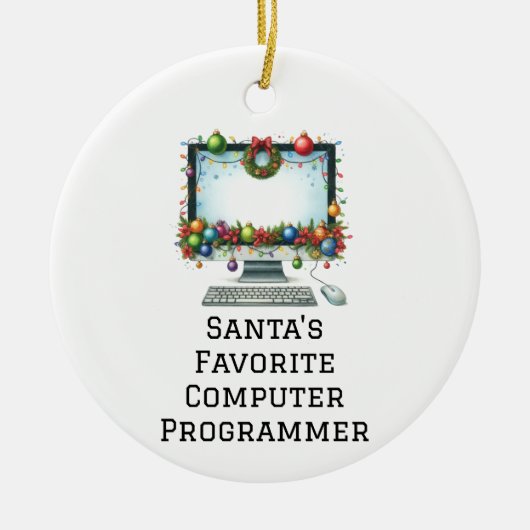Der personalisierte Computerprogrammierer des Weih Keramik Ornament (Vorne)