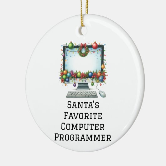 Der personalisierte Computerprogrammierer des Weih Keramik Ornament (Links)