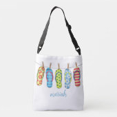 Der Personalisierte, farbenfrohe Strand Tragetaschen Mit Langen Trägern (Rückseite)