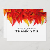 Der personalisierte FlammenBlätter-Herbst danken Dankeskarte (Vorne/Hinten)