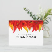 Der personalisierte FlammenBlätter-Herbst danken Dankeskarte (Stehend Vorderseite)