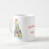 Der personalisierte Kayak-Weihnachtsbaum Kaffeetasse (Vorderseite Links)