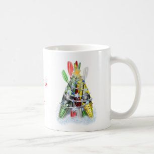 Der personalisierte Kayak-Weihnachtsbaum Kaffeetasse