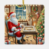 Der personalisierte Mahjong-Spieler des Weihnachts Keramikornament (Vorderseite)