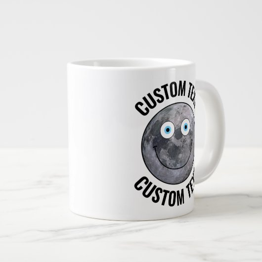 Der personalisierte Mensch im Mond - ein glücklich Jumbo-Tasse (Vorderseite Rechts)