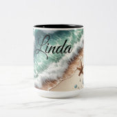 Der Personalisierte Name des tropischen und lebend Zweifarbige Tasse (Mittel)