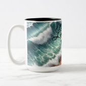 Der Personalisierte Name des tropischen und lebend Zweifarbige Tasse (Links)