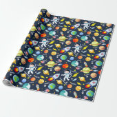 Der personalisierte Name Rocket Man des Astronaute Geschenkpapier (Ungerollt)