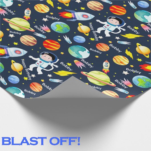 Der personalisierte Name Rocket Man des Astronaute Geschenkpapier