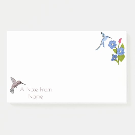 Der personalisierte Playdoh Hummingbird setzt sein Post-it Klebezettel (Vorderseite)