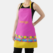 Der personalisierte, rosa und gelbe tropische Stra Schürze (InSitu)