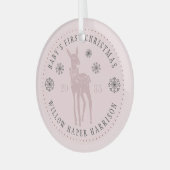 Der Personalisierte Sake des Babys Ornament Aus Glas (Vorderseite links)