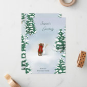 Der Personalisierte Waldurlaub in den Snowbären Mitteilungskarte (Vorderseite/Rückseite Beispiel)