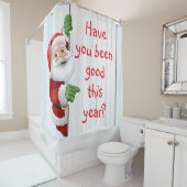 Der personalisierte Weihnachtsmann im Schnee Duschvorhang (Beispiel)