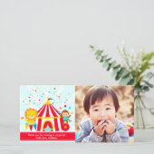 Der personalisierte Zirkus-Karneval danken Ihnen Dankeskarte (Stehend Vorderseite)