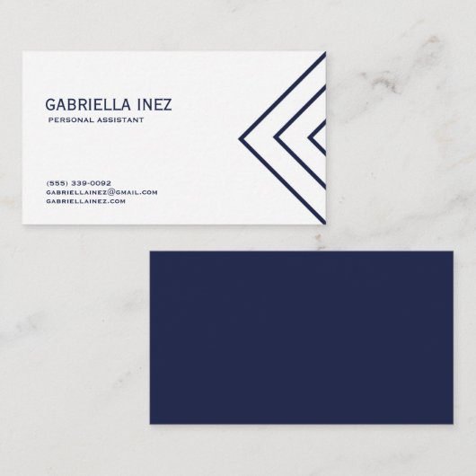 Der persönliche Assistenten-Marine-Blau und Weiß Visitenkarte (Vorne/Hinten)