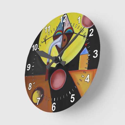 Der Pestarzt - Ölgemälde Runde Wanduhr (Winkel)