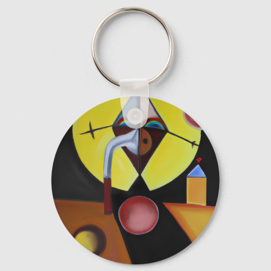 Der Pestarzt - Ölgemälde Schlüsselanhänger (Vorderseite)