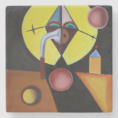 Der Pestarzt - Ölgemälde Steinuntersetzer (Vorderseite)