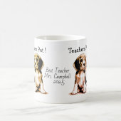 Der Pet-Beagle des niedlichen Lehrers personalisie Kaffeetasse (Mittel)