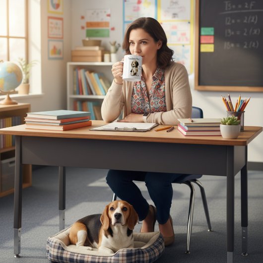 Der Pet-Beagle des niedlichen Lehrers personalisie Kaffeetasse