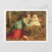 Der Pfad, auf dem die braunen Blätter verteilt sin Postkarte (Vorderseite)