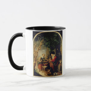 Der Pfannkuchen-Verkäufer, 1650-55 (Öl auf Platt Tasse