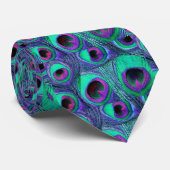 Der Pfau-Feder-Krawatte der Männer - aquamarines Krawatte (Gerollt)
