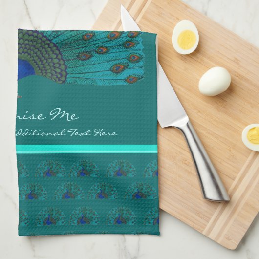 Der Pfau Geschirrtuch (Viertel Falte)