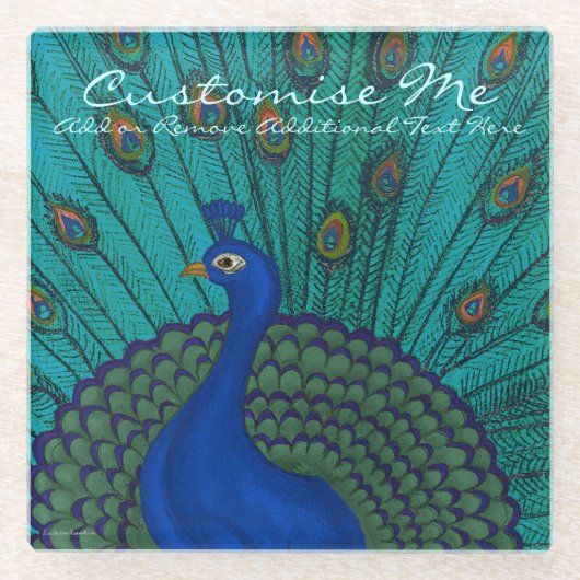 Der Pfau Glasuntersetzer (Vorderseite)