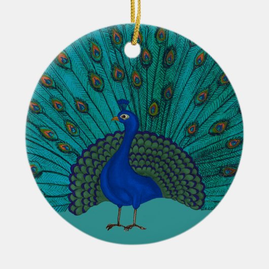 Der Pfau Keramik Ornament (Vorne)