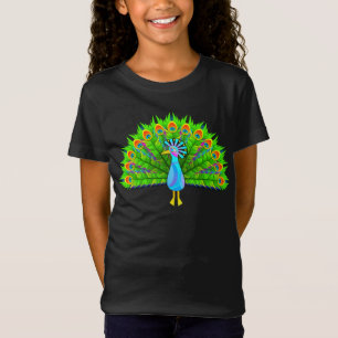 Der Pfau-Mädchen verurteilen Jersey schwarzen T - T-Shirt