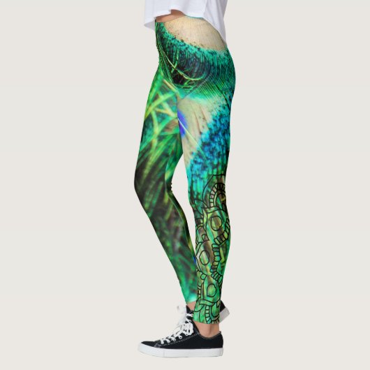 Der Pfau mit Federn Leggings (Links)