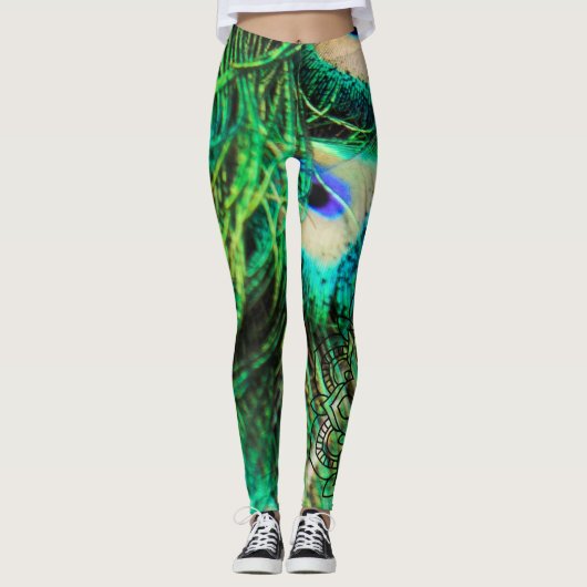 Der Pfau mit Federn Leggings (Vorderseite)