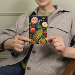 Der Pfau | Modernes Haeckel Custom Karte